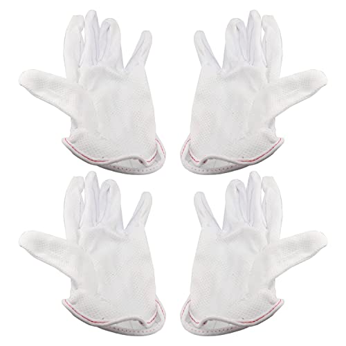 Othmro Guantes antiestáticos blancos con diseño de rayas de dedo completo antiestático, 8 pares