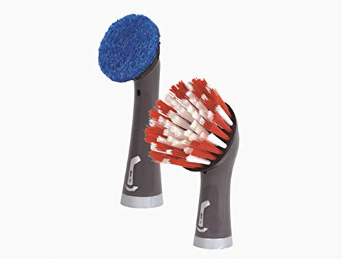 Rubbermaid Kit de Repuesto de Microfibra de Cepillo para Polvo eléctrico de Limpieza, 2 Piezas, Rojo/Gris, Multiusos, Compatible Power Scrubber