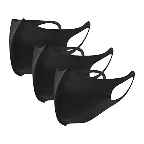 Spinningdaisy - Mascarillas de neopreno reutilizables y antipolvo, color negro