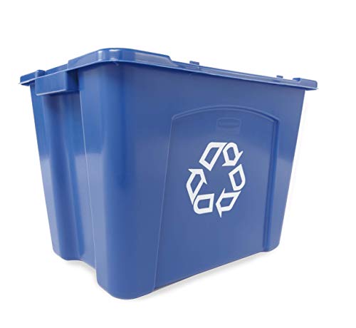 Rubbermaid Commercial Stackable Recycling Bin, 14 Gallon, Blue