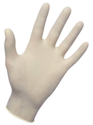 SAS Safety 650-1002 Dyna Grip Guantes de látex sin polvo de grado 8 mil, tamaño mediano, caja de 100 guantes por peso