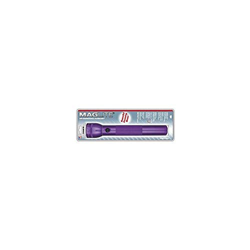MagLite 3-Cell D Flashlight with 2 White Star Lamps, 45 Lumens, Purple