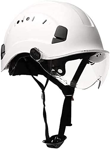 JIAChaoYi Casco de Seguridad ABS Casco de protección Ajustable para Trabajos en Altura con suspensión de 6 Puntos para construcción y Escalada(Color:White,Size: Type B)