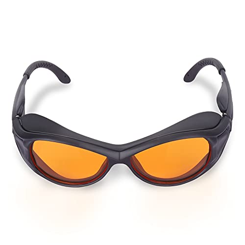 Gafas de seguridad láser, protección para los ojos OD6+ 190 nm-490 nm longitud de onda láser depilación tatuaje gafas de gafas, luz UV gafas protectoras para grabado láser