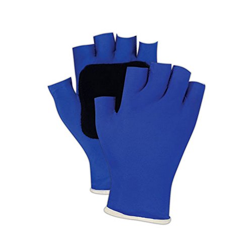 Ergotech Sorbothane Palm - Guantes acolchados antivibración, color negro y azul, Negro/Azul, Large