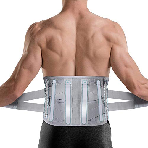 DOACT Faja Lumbar para Hombres Mujeres, Cinturón de Apoyo Lumbar con Correas de Compresión Ajustables para Alivio del Dolor en Parte Baja de Espalda L(95-120cm)