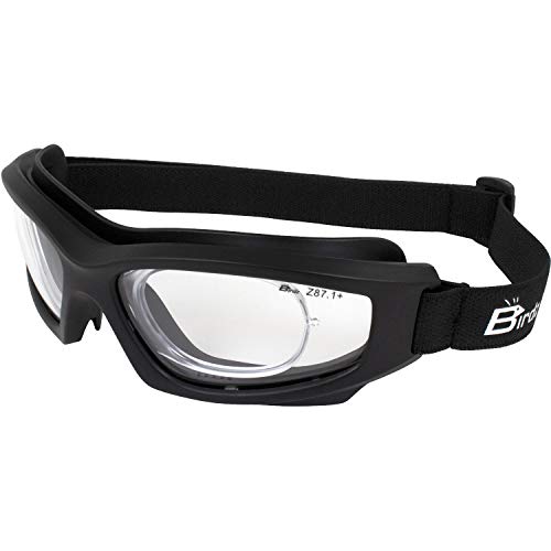 Birdz - Eyewear Flyer Lentes de seguridad para deportes extremos, obra de construcción, paracaidismo, con cristales fotocromáticos antiempañantes de transparentes a ahumados y adaptador Rx
