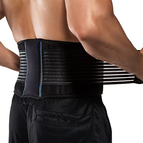 Faja Cinturón de BraceUP - Faja lumbar transpirable para espalda inferior, soporte para ciática, hernia de disco, escoliosis, alivio del dolor lumbar, para hombres y mujeres (S/M)