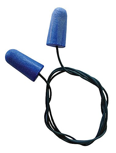 IRONWEAR 1710 desechables metal Detectable 33-decibel PU Tapones de Espuma, con cordón de seguridad PE, Azul, caja de 100 pares