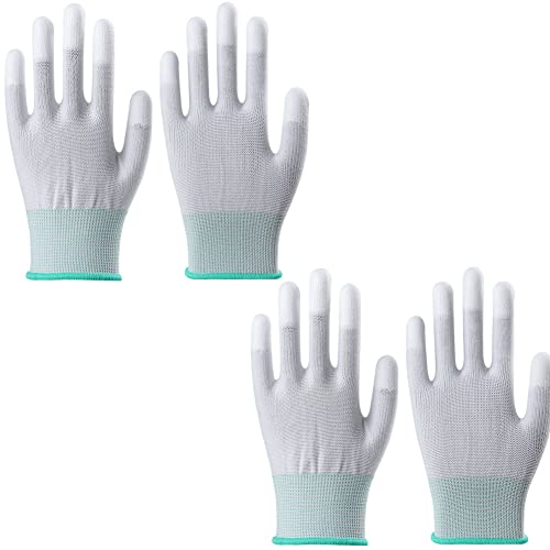 2 pares de guantes antideslizantes antiestáticos con revestimiento de poliuretano, antideslizantes, duraderos, transpirables, para el hogar, herramienta de limpieza de jardinería para mujeres, hombres, jóvenes