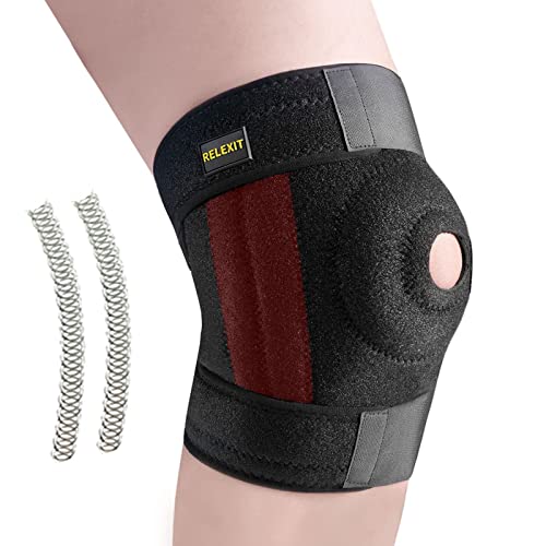 Rodillera con estabilizadores laterales y almohadillas de gel para dolor de rodilla, perfecta para ACL, LCL, MCL para hombres y mujeres, talla única