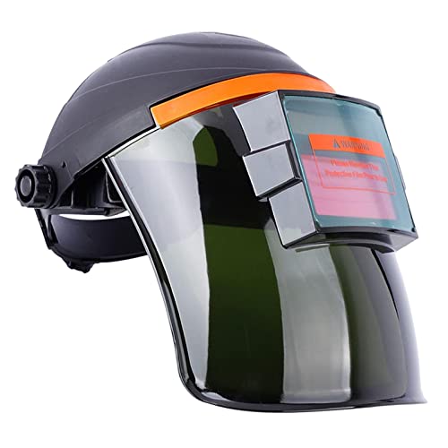 Fenteer Casco de soldadura con pantalla de visualización grande, protectores faciales de seguridad, casco de gafas de soldador de plástico ajustable para