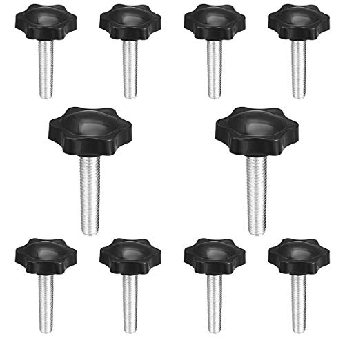 10 pomos hexagonales de plástico para tornillos de extracción rápida (M8-1,25 x 25 mm)
