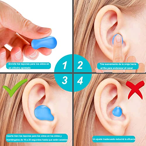 5 pares de tapones para los oídos para niños con cancelación de ruido,  tapones para los oídos reutilizables compatibles con dormir y nadar brand  modelStyleType