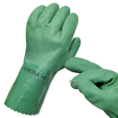 2 pares de guantes resistentes a los químicos, reutilizables y resistentes, antideslizantes, guantes mecánicos, ácidos, álcalis, protección de aceite