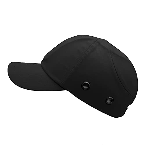 Paquete de 6 gorras de béisbol negras Lucent Path – Gorras de protección para la cabeza de sombrero duro de seguridad ligeras