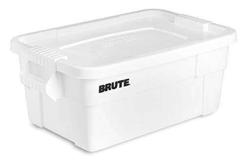 Rubbermaid Commercial  Brute Tote with Lid, 14-Gallon Capacity, White