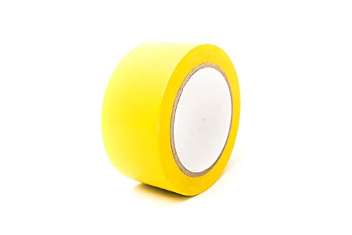 Bertech – BERST-1Y cinta adhesiva de advertencia de seguridad, amarillo, 1 pulgada de ancho x 108 pies de largo, 5 mil de grosor, material de vinilo