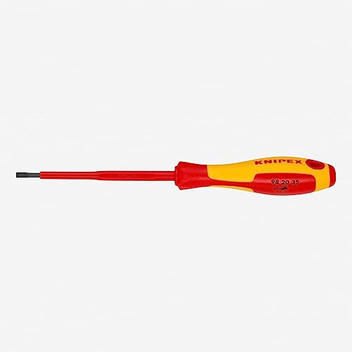 KNIPEX Tools 98 20 - Destornillador ranurado de 35 1/8 pulgadas, aislamiento de 4 pulgadas
