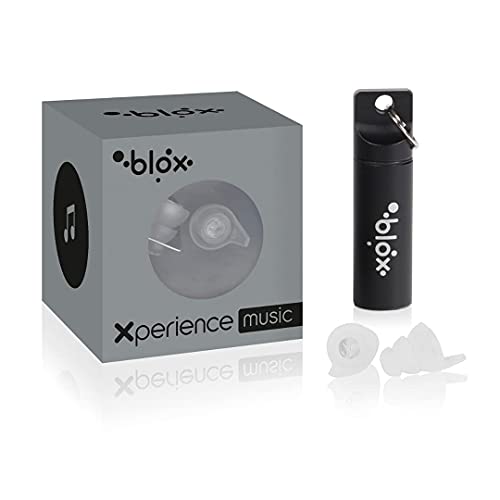 Blox Xperience Music - Los mejores tapones reutilizables y lavables para los oídos - Filtro acústico - Cero pérdida de calidad - Conciertos, músicos, festivales - Transparente - 1 par..