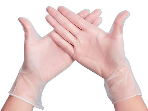 OCOMMO Guantes desechables de vinilo PVC (100 piezas) guantes desechables sin látex para protección, limpieza, preparación de alimentos, cocinar, manipular, otros, grandes