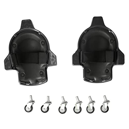2Pcs Rodilleras de Seguridad Rodantes ABS Protector de Rodilla Multifuncional con Rueda Universal(negro)
