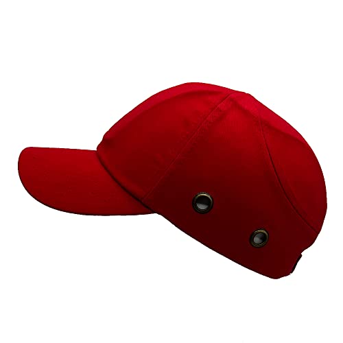 Lucent Path Gorra de béisbol roja – Gorra de protección ligera de seguridad para la cabeza, carcasa de ABS y almohadillas de espuma EVA