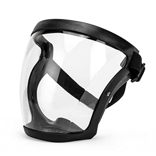 Careta completa de protección rostro completo, escudo facial de policarbonato transparente y anti empañamiento con soporte elástico