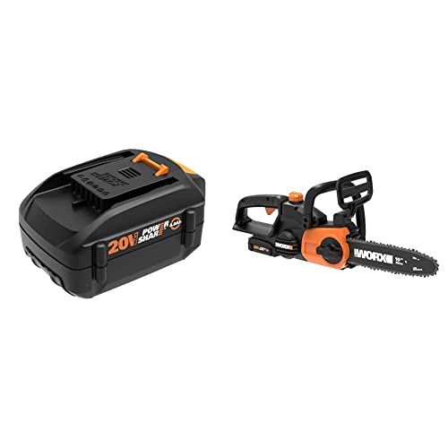 Worx WA3578 20V 4.0Ah, Naranja y Negro Herramienta para Motosierra sin Cable, Batería + Cargador Incluido