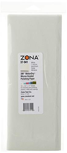 Zona 37-941 3M Wet/Dry Polishing Paper, 8-1/2-Inch X 11-Inch, 1 Micron,  Pale Green, 10-Pack 