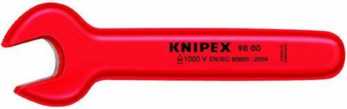 KNIPEX Tools - Llave de extremo abierto, 5/8, 1000 V aislada (98 00 5/8 pulgadas)