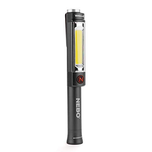 NEBO Big Larry 2 Power Work Light | Linterna Brillante y luz de Trabajo con Clip y Base magnética | Gris tormenta