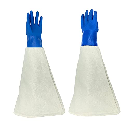 SHUNJIE Guantes de goma de lona Sandblaster, guantes de protección de trabajo de chorro de arena de 62 cm, guantes de trabajo duraderos para chorro de arena