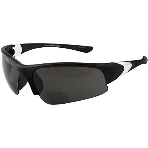 Global Vision Eyewear Cool Breeze Bifocal 2.5 - Gafas de sol de seguridad con marco negro y lente ahumada