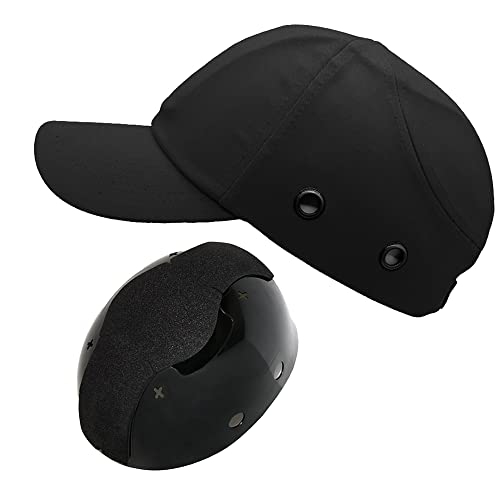Gorra de béisbol negra de seguridad ligera para protección de la cabeza