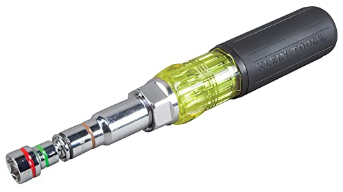 Klein Tools 32807MAG destornillador de tuerca 7 en 1, destornillador magnético tiene tamaños de tuerca hexagonal SAE de 1/4 a 9/16 pulgadas, mango de agarre acolchado para mayor par