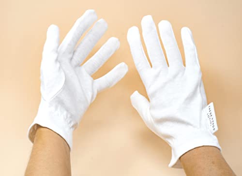These Hands Lotion Guantes de algodón hidratante, 100% algodón, hipoalergénicos (S-M)