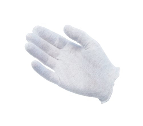 Protective Industrial 97-521 - Guantes de algodón para mujer (peso medio, 22,8 cm de longitud, 12 pares), color blanco