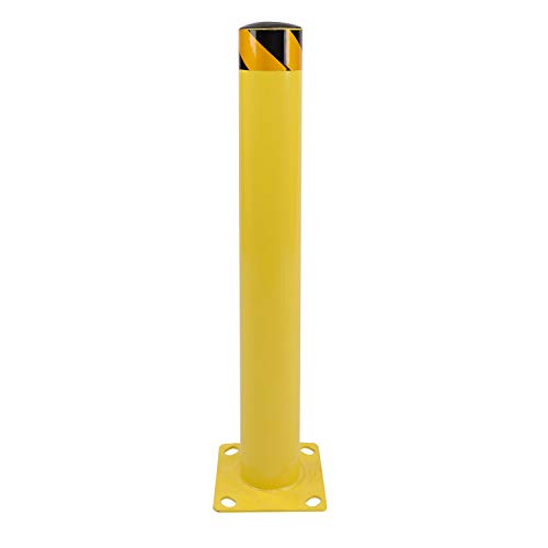 BISupply Poste de bolardo de seguridad de 36 x 4.5 pulgadas, barrera de estacionamiento de acero amarillo para garaje o estacionamiento, 1 unidad