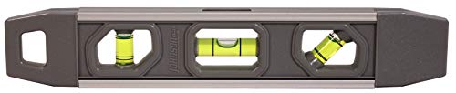 Johnson Level & Tool 1405-0900 Marco de aluminio extruido magnético de 23 cm con cubiertas de plástico de alto impacto,
