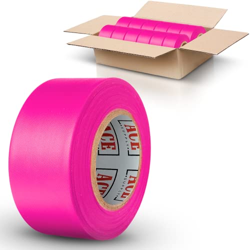 Pink Flagging Tape 12 Pack - Non-Adhesive - 1.5