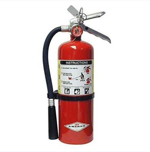Amerex® 5 Libras de presión almacenada ABC seco químico 2A:10B:C extintor de Fuego Multiusos para Incendios de Clase A, B y C con válvula de Aluminio anodizado, Soporte de Pared, Manguera y Boquilla