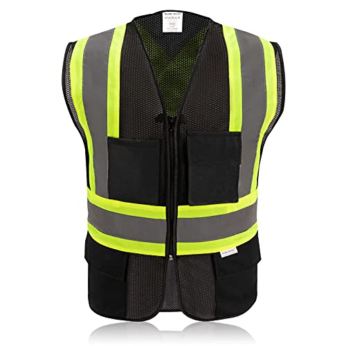 Chaleco de seguridad reflectante de alta visibilidad ropa de trabajo con cierre transpirable tela de malla