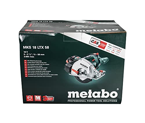 Metabo 600771850 18 LTX 58 - Sierra circular de corte de metal (18 V, 16,5 cm)
