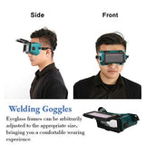 Gafas de soldadura Oscurecimiento automático, gafas de soldador Oscurecimiento automático Gafas de máscara de soldador solar Gafas de soldadura Gafas de protección(Verde oscuro)