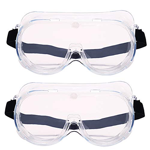 360° Gafas De Protección De Seguridad,polvo Gafas Splash Respirable Anti-niebla Gafas Médicas 2-pcs