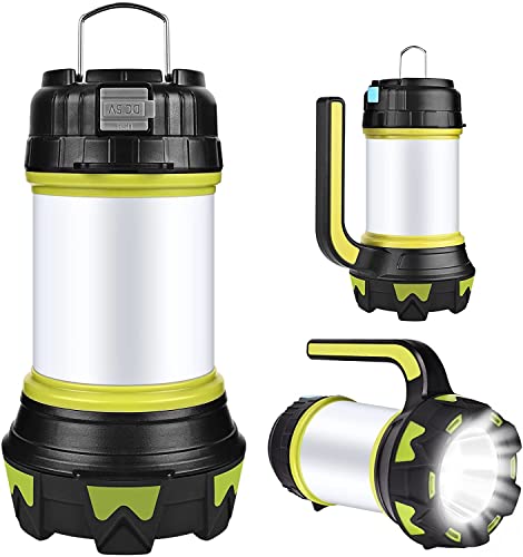 ANNA TOSANI Linterna de Cámping Recargable Antorcha Lámpara 4 Modos de Luces de Trabajo Farol de Cámping Resistente al Agua con Cable USB para Senderismo Pesca Emergencia y Más