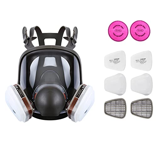 Yunge Máscara de gas respirador de cara completa para pintura en aerosol 6800 (15 en 1) Respirador de piezas faciales, calidad de grado industrial