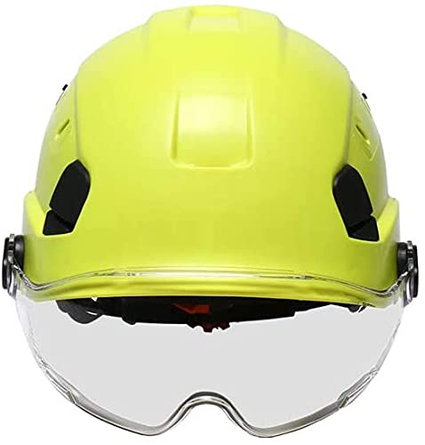 JIAChaoYi Casco de Seguridad ABS Casco de protección Ajustable para Trabajos en Altura con suspensión de 6 Puntos para construcción y Escalada(Color:Green,Size: Type B)