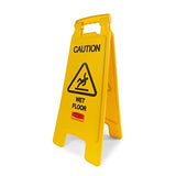 Rubbermaid Commercial Products Letrero"Caution Wet Floor" de 26 pulgadas, 2 caras, amarillo  1.5 x 11 x 26.5 pulgadas